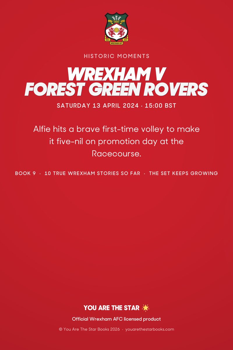 Historic Moments: Wrexham v Forest Green Rovers, Book 9. Personalised edition (sample name), back cover