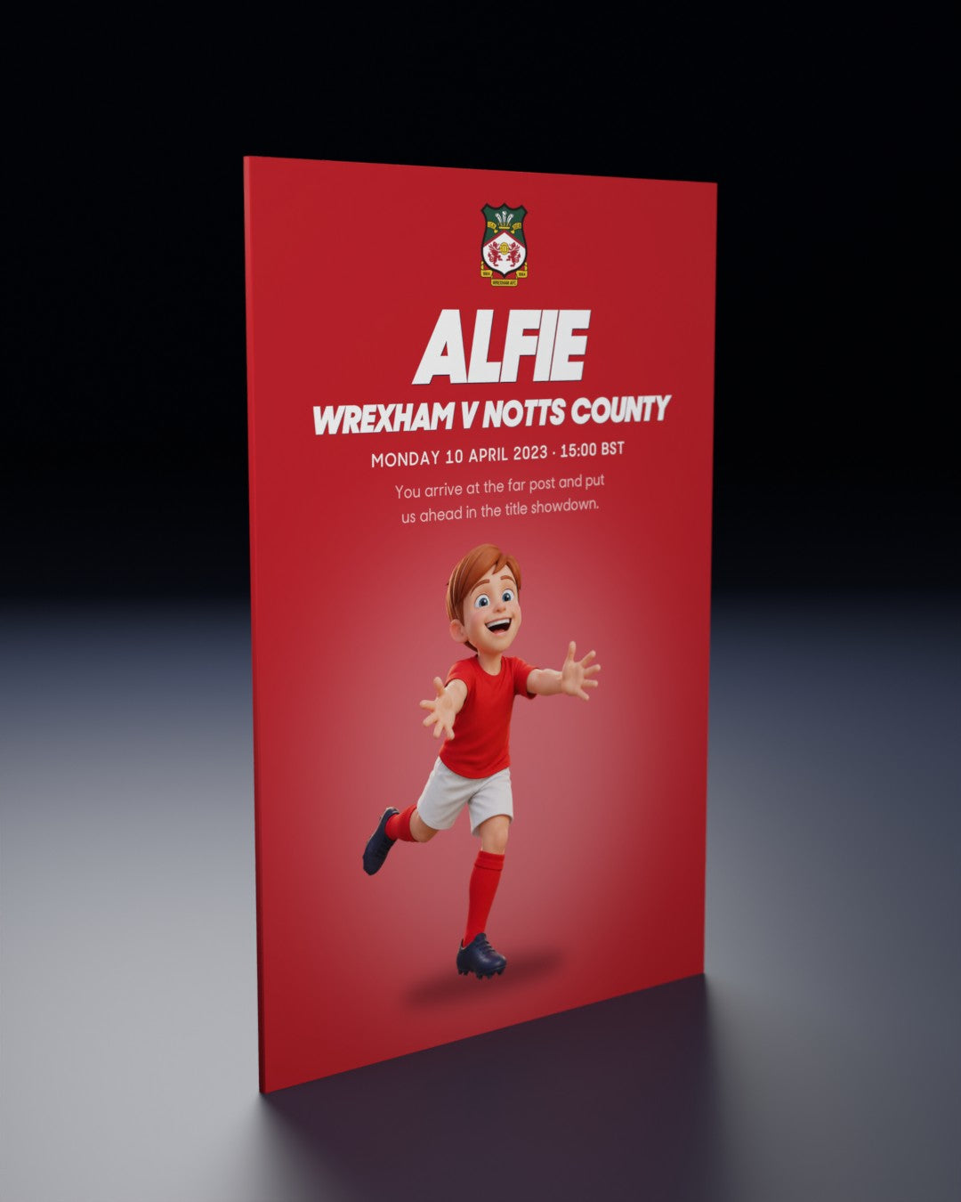 Wrexham v Notts County: Historic Moments, Book 10, the Personalised edition: the film's first frame