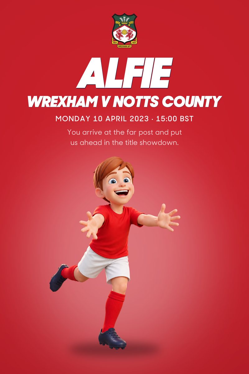 Historic Moments: Wrexham v Notts County, Book 10. Personalised edition (sample name), front cover