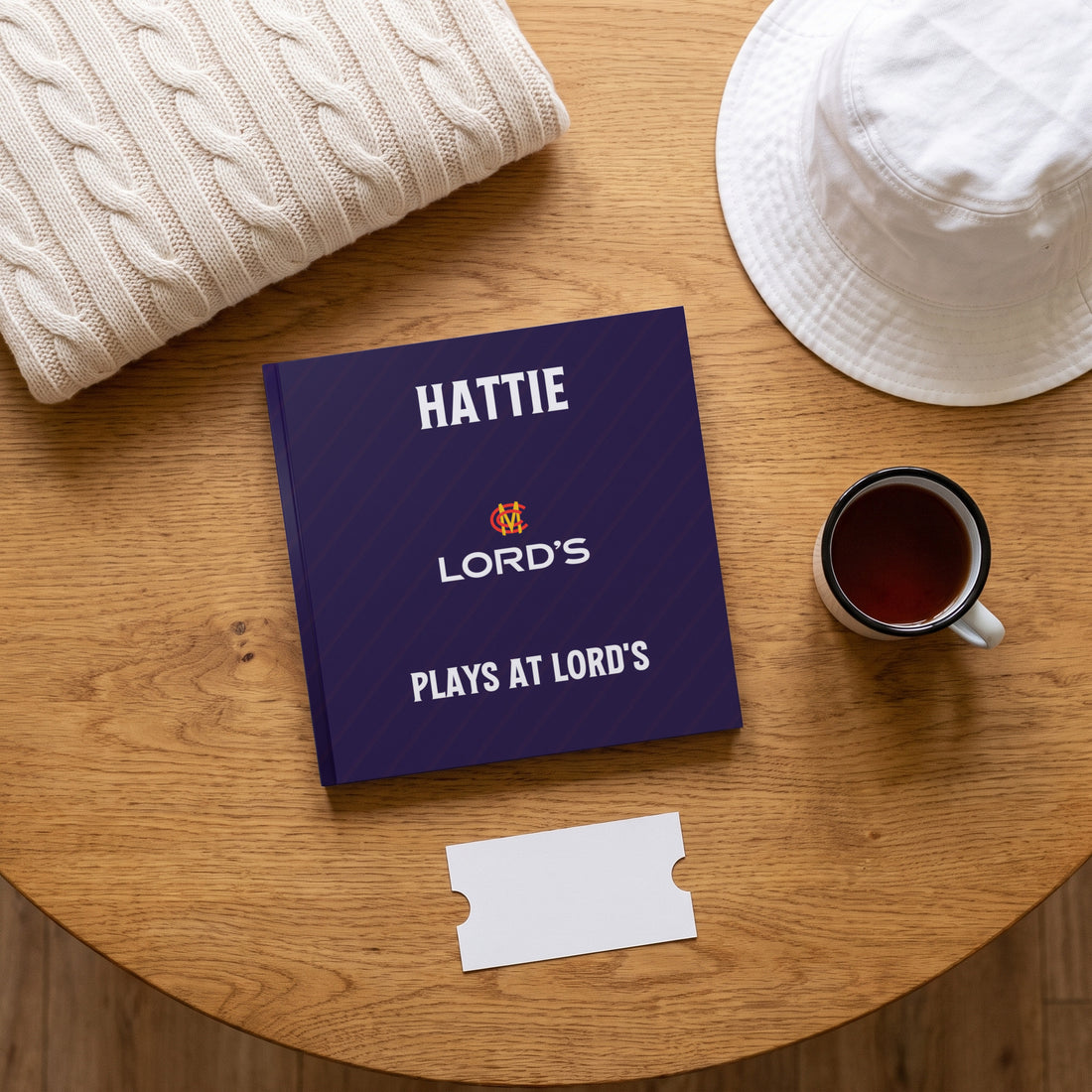 Lord's Personalised Storybook — Match-day flat-lay