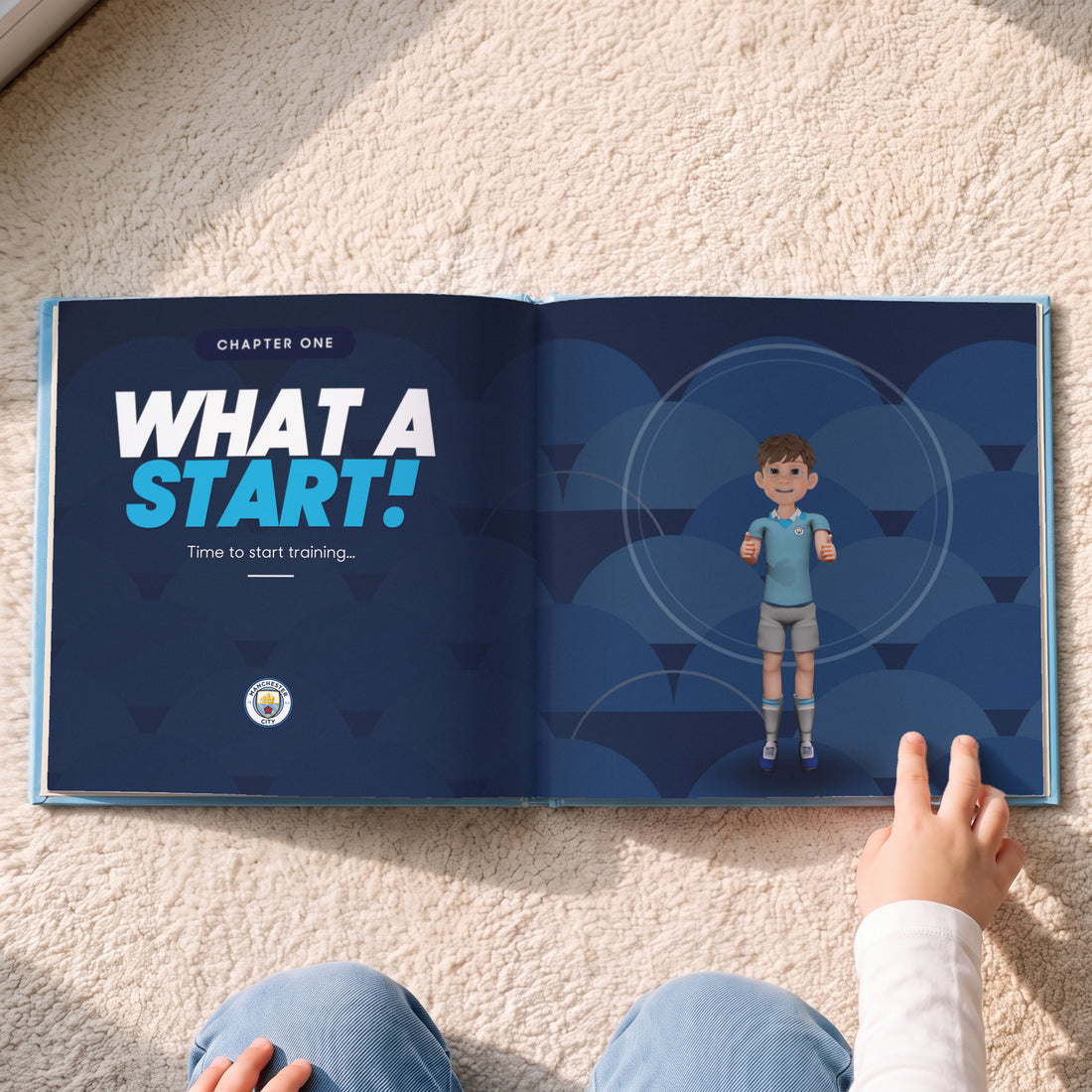 Manchester City FC Personalised Storybook — Their hero, in the City home kit