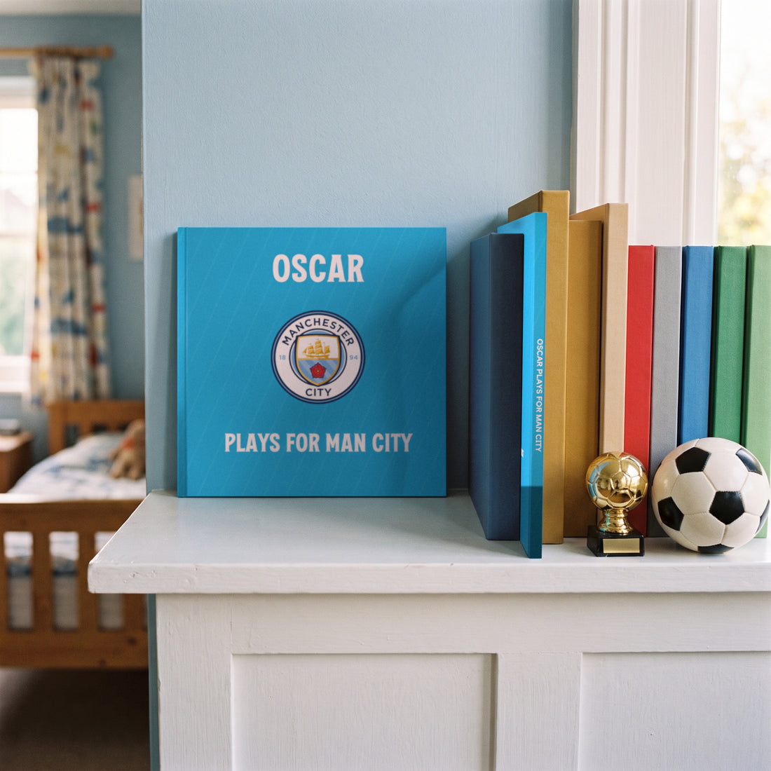 Manchester City FC Personalised Storybook — On the shelf