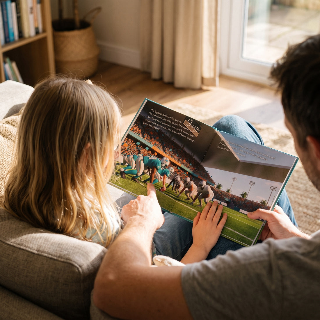 Miami Dolphins Personalised Storybook — Their name on the jersey