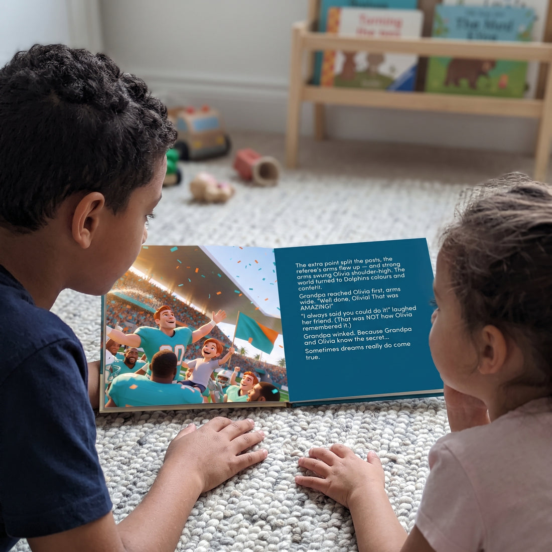 Miami Dolphins Personalised Storybook — Their game-winner page