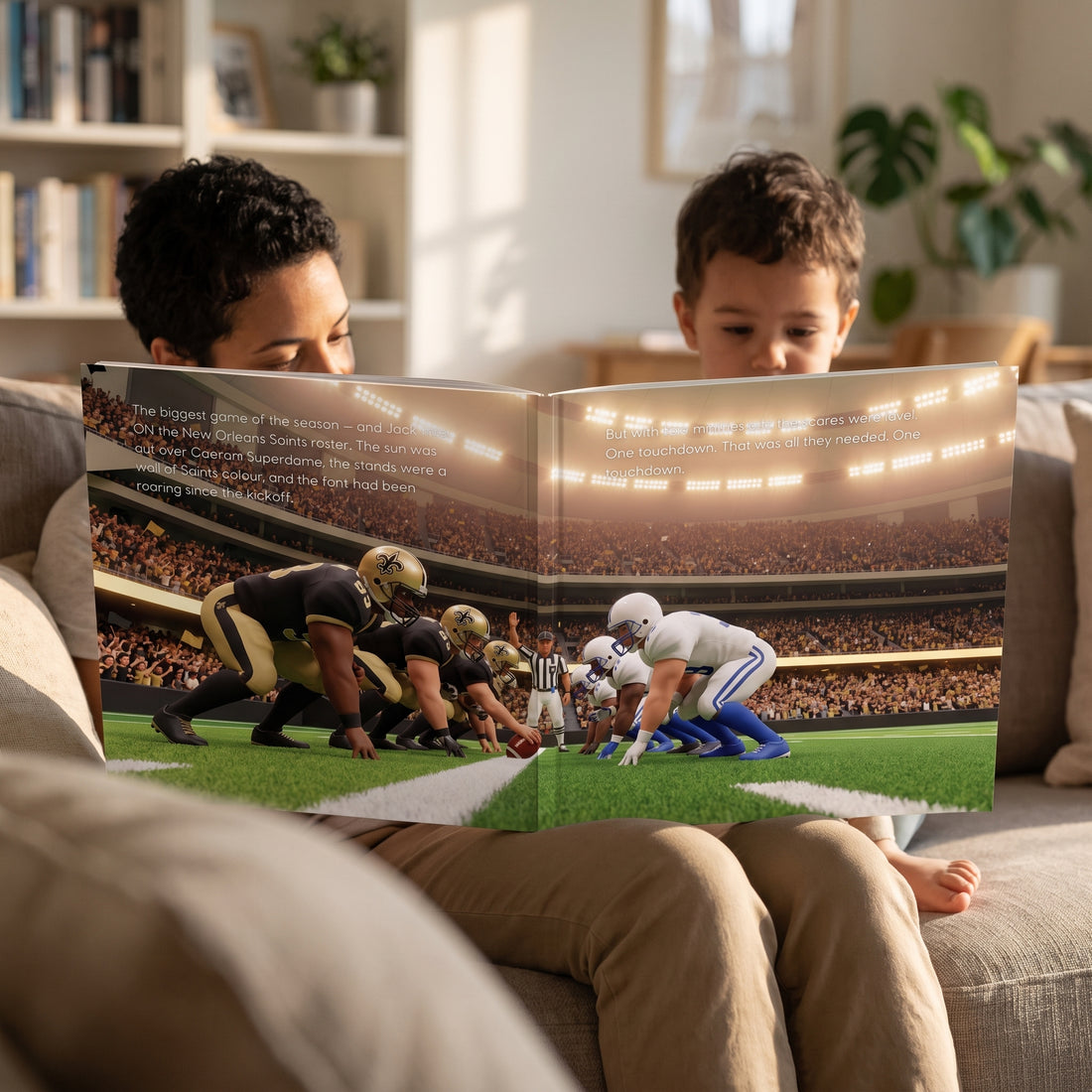 New Orleans Saints Personalised Storybook — Their name on the jersey