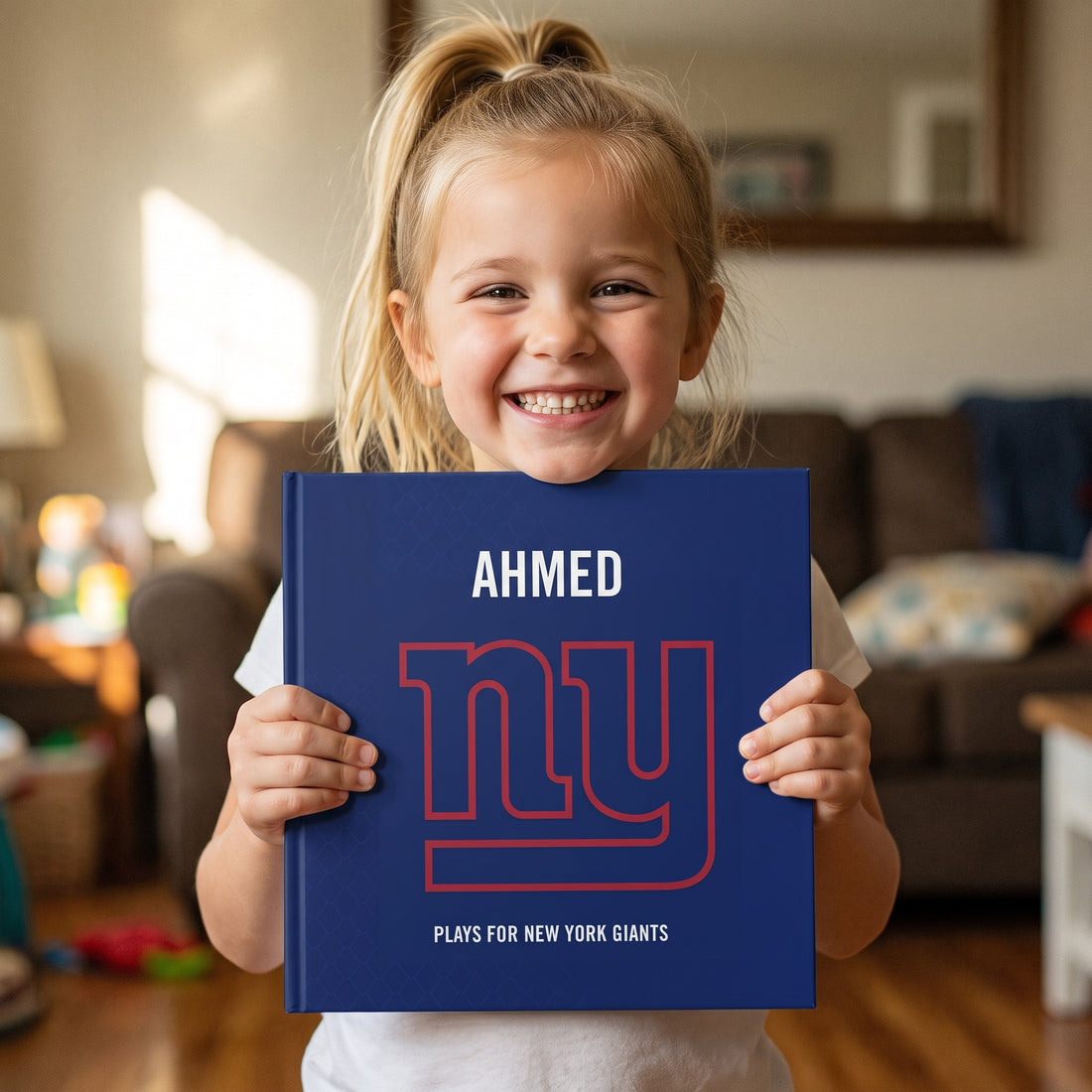 New York Giants Personalised Storybook — Loved at home