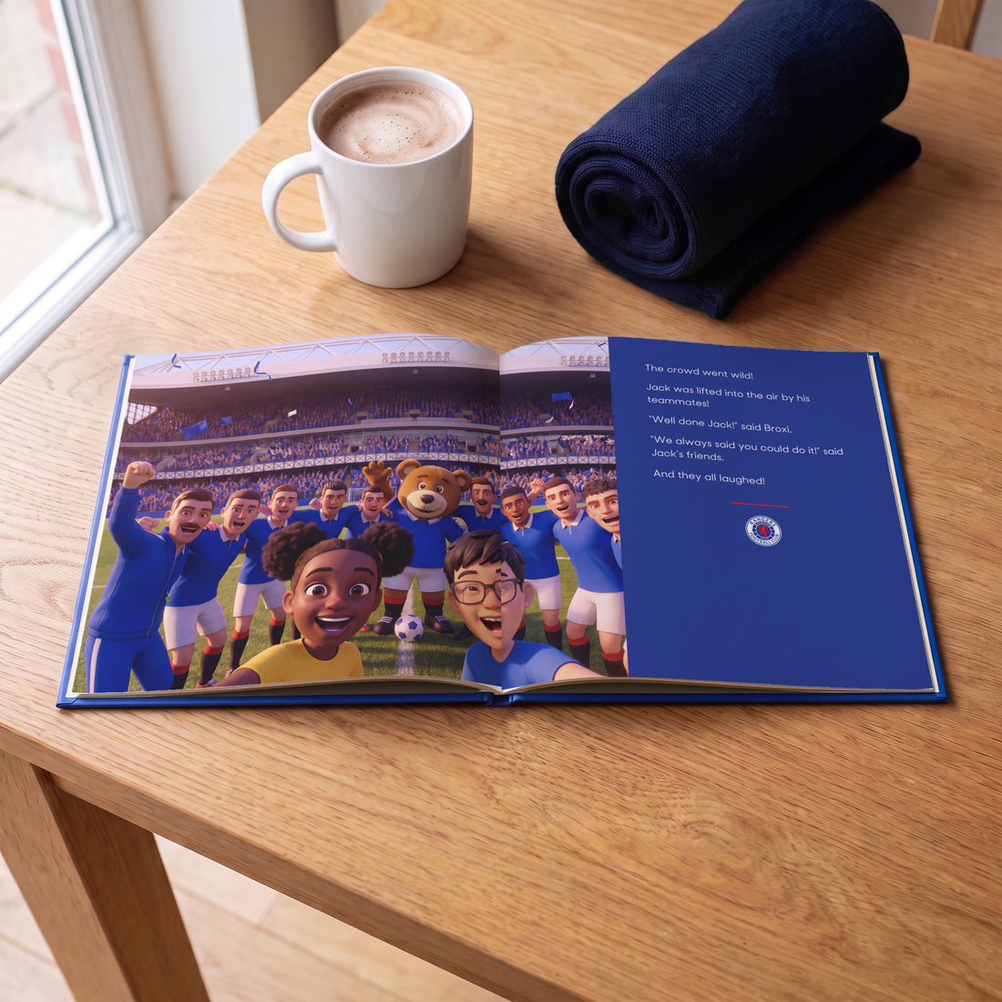 Rangers Personalised Storybook — Celebrating with Broxi and the team