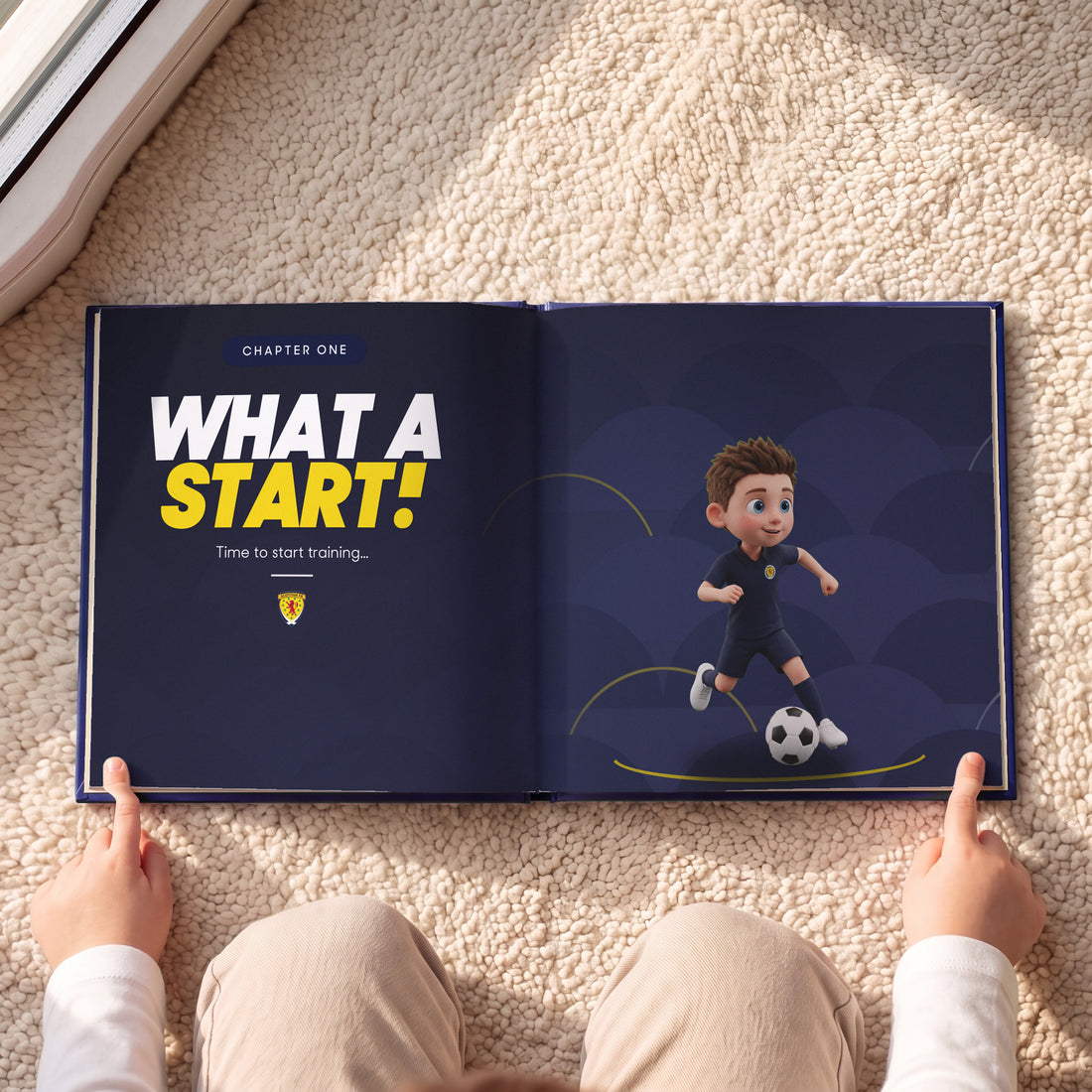 Scotland Personalised Storybook — Their hero, in the Scotland home kit