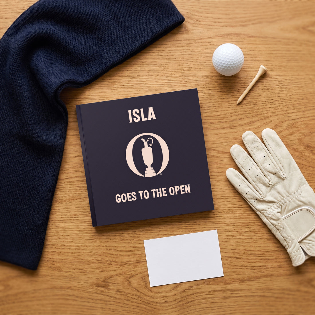 The Open Personalised Storybook — Golfer flat-lay