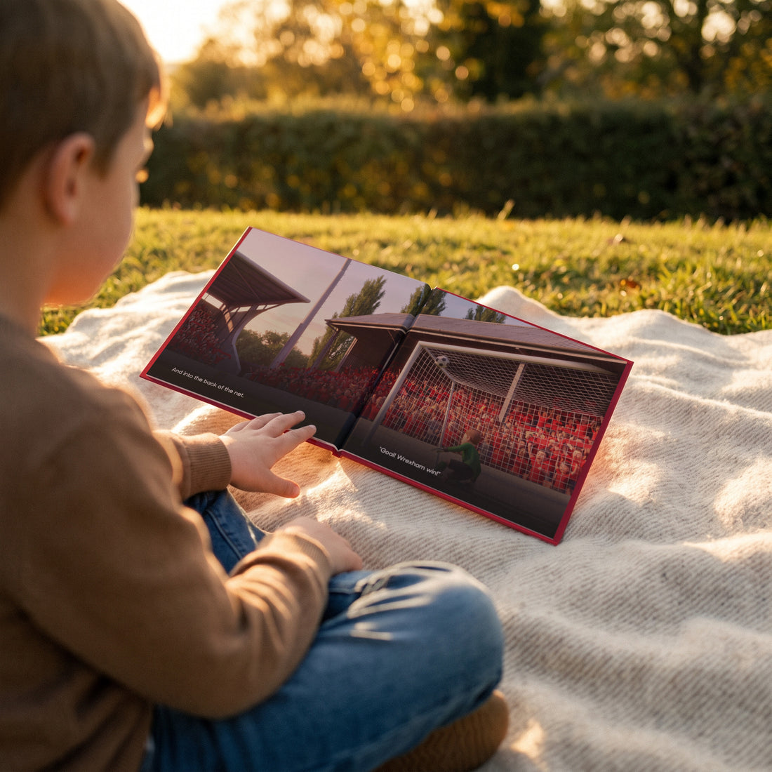 The Only Officially Licensed Wrexham AFC Personalised Children’s Book — Golden-hour reading